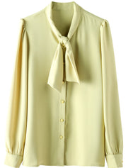 Kristel | Klassische Langarmbluse mit Schleife für Damen