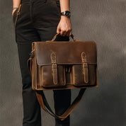 Liam | Retro Leder Crossbody Laptop Reis Messenger Handtasche
