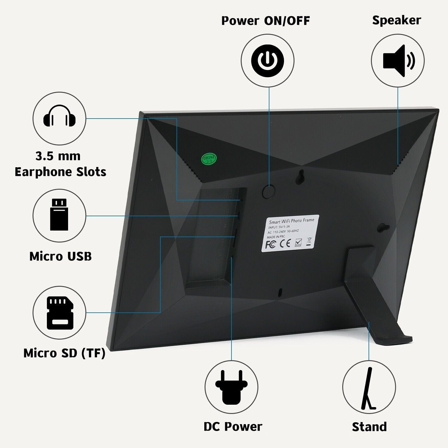 10.1-Zoll-WiFi-Digital-Fotorahmen mit 1080p HD-Touchscreen 1