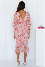 Angel | Elegantes Midikleid mit Blumenmuster für Damen