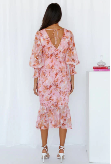 Angel | Elegantes Midikleid mit Blumenmuster für Damen