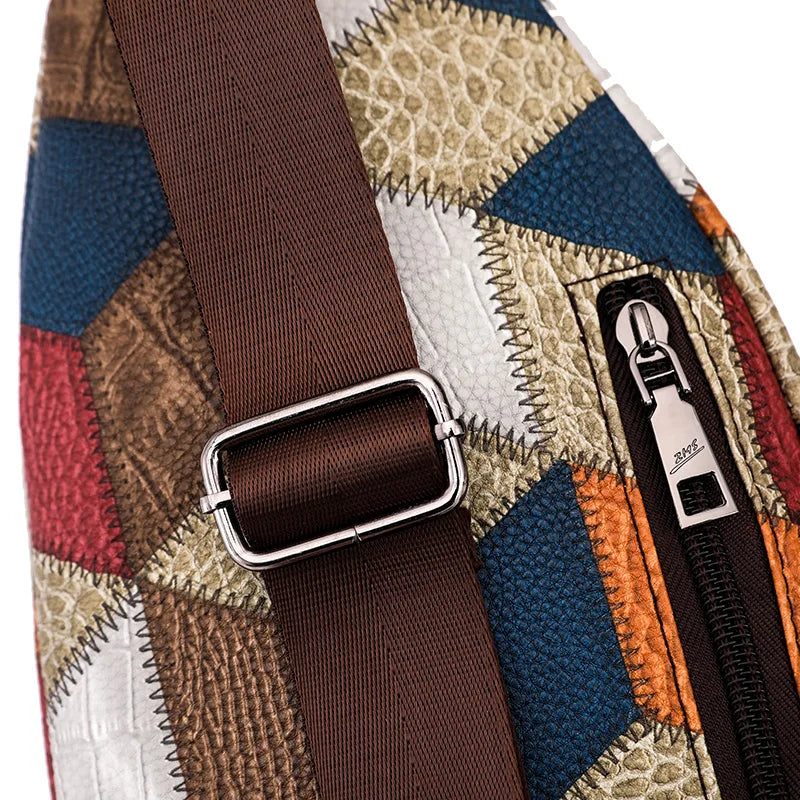 Fleur | Damen Farbblock Crossbody Tasche aus geprägtem PU-Leder