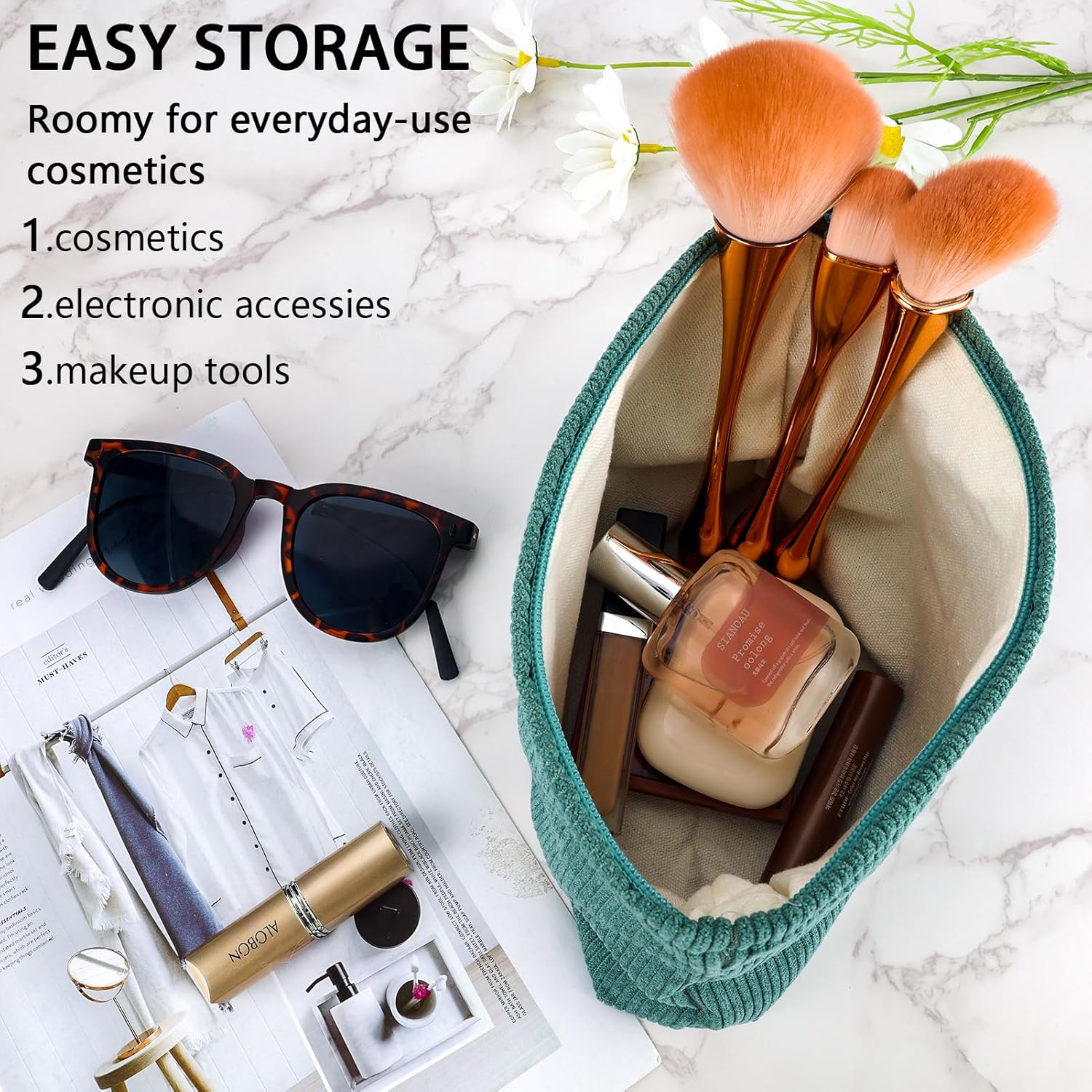 Sienna | Schickes Preppy Cordura Design Kosmetiktasche