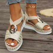 Mayla | Lässige Gemusterte Slip-On Sandalen