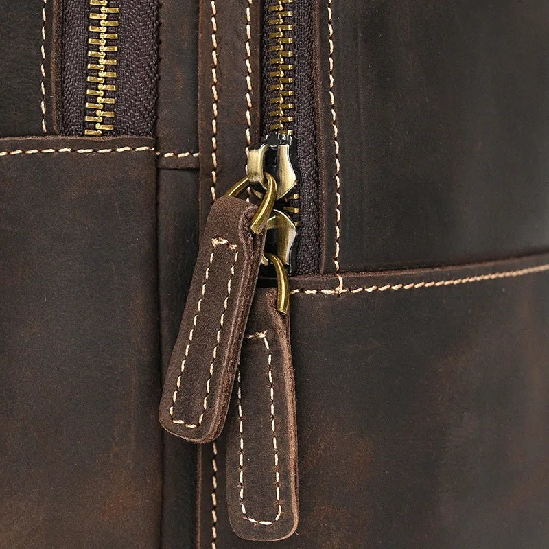 Mason | Herren Retro Echte Ledertasche Anti-Diebstahl Umhängetasche Brusttasche