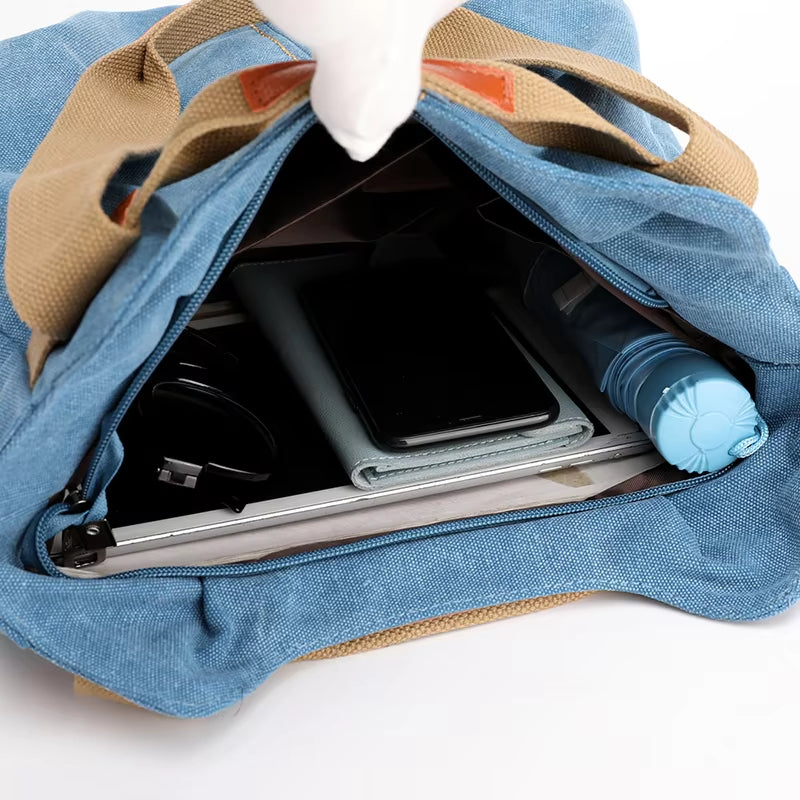 Lars | Retro Canvas Große Umhängetasche und Schultertasche