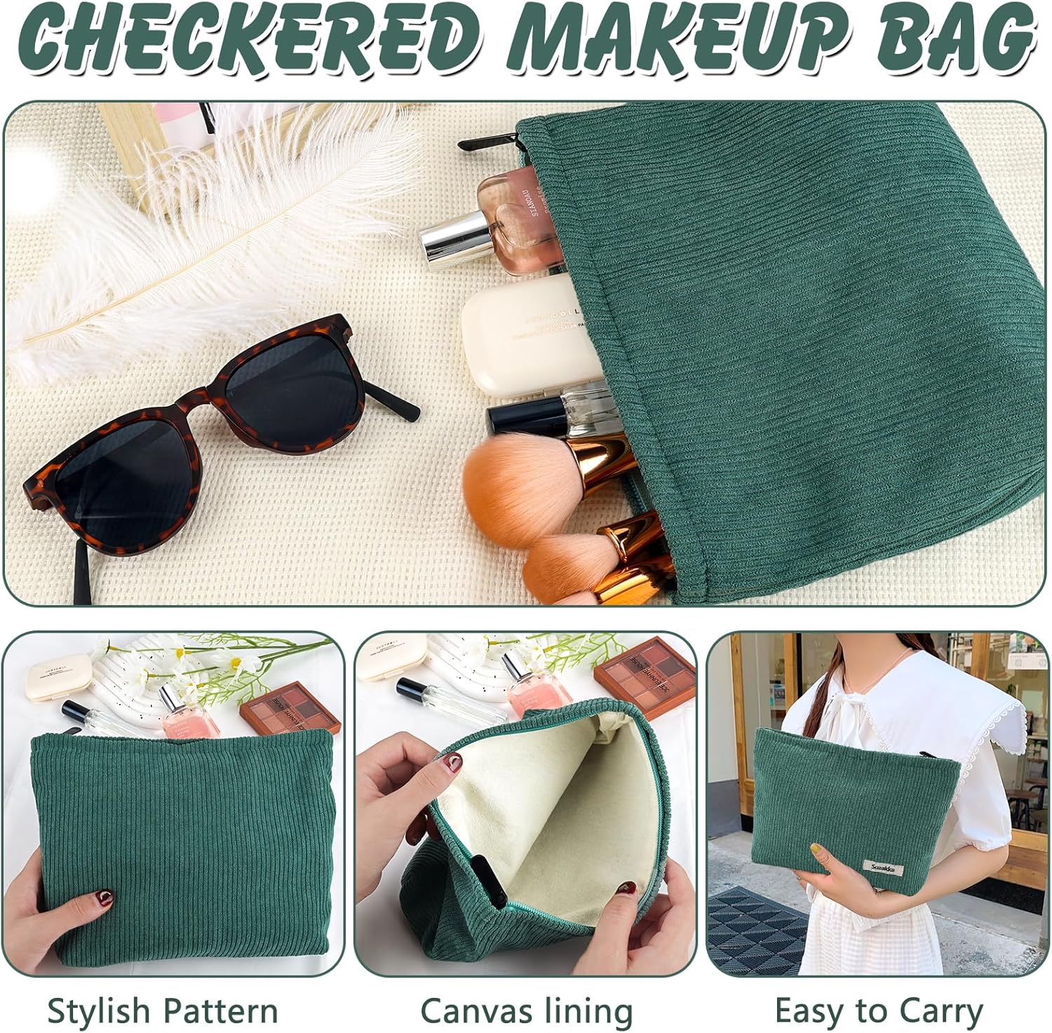 Sienna | Schickes Preppy Cordura Design Kosmetiktasche