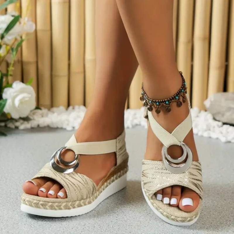 Mayla | Lässige Gemusterte Slip-On Sandalen