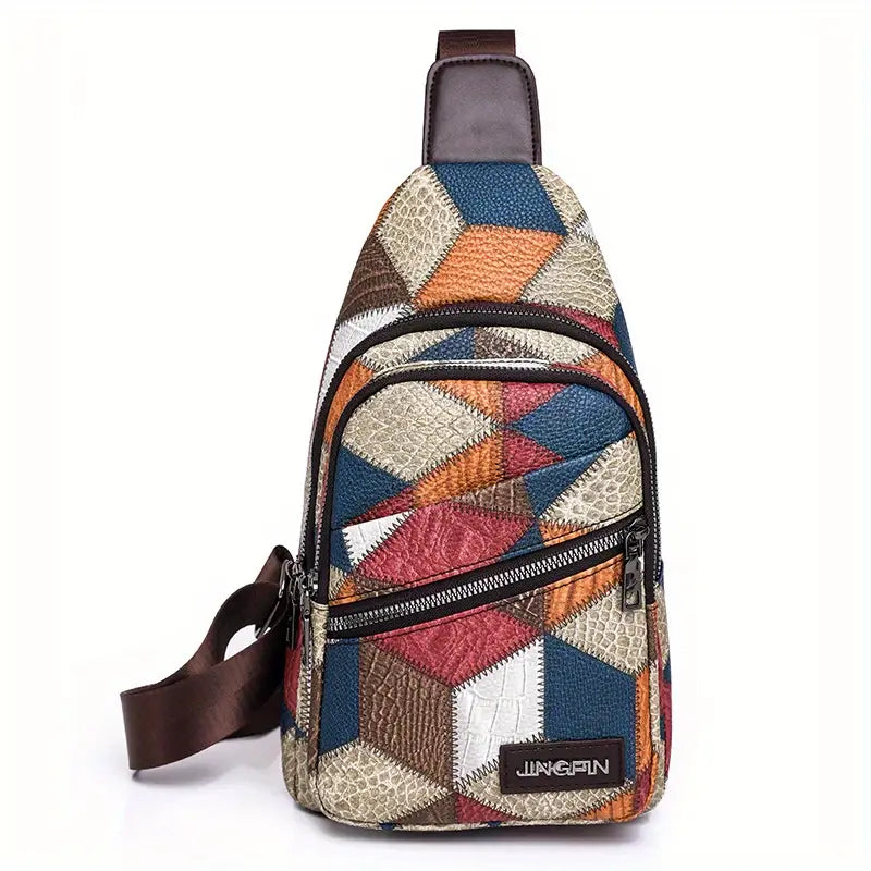 Fleur | Damen Farbblock Crossbody Tasche aus geprägtem PU-Leder