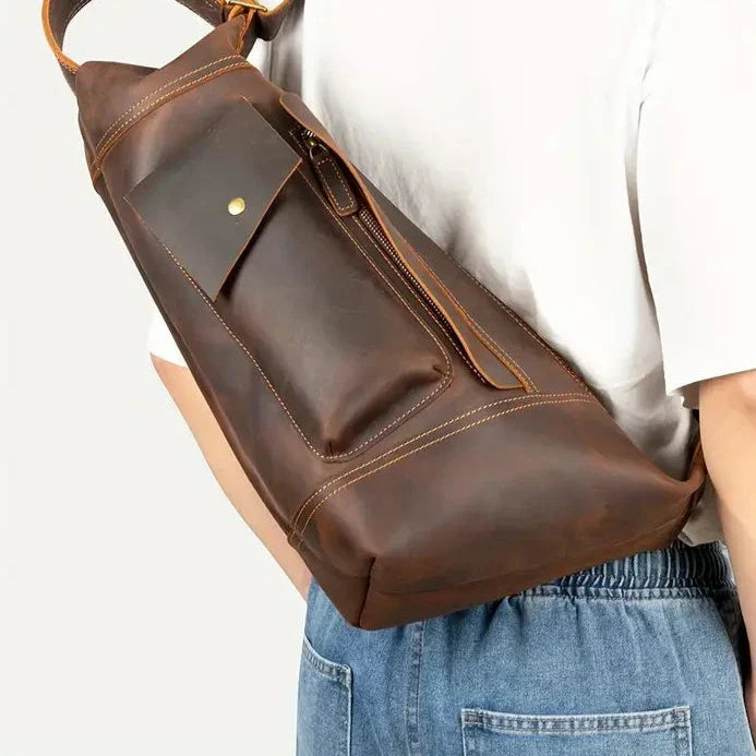 Zion | Retro Crazy Horse Leder Crossbody Sling Reisetasche