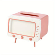 Retro -TV -Tissue -Box -Halter mit Smartphone -Dock - Multifunktionales Gewebeschutz für Heim- und Bürodekoration-4