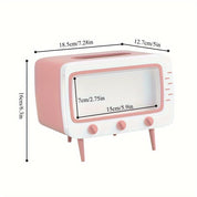 Retro -TV -Tissue -Box -Halter mit Smartphone -Dock - Multifunktionales Gewebeschutz für Heim- und Bürodekoration-3