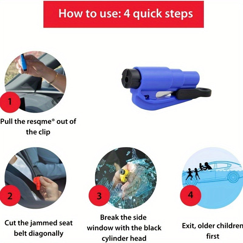 Kompakter Notfallsicherheit Hammer mit ergonomischem Griff - Fensterbrecher für schnelle Flucht im Auto, in mehreren Farben erhältlich-5