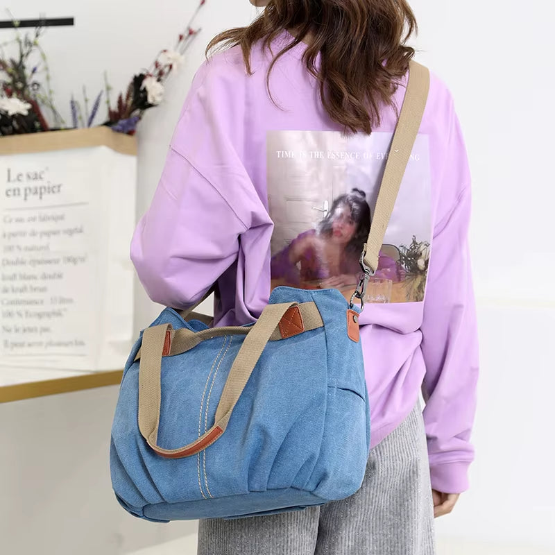 Lars | Retro Canvas Große Umhängetasche und Schultertasche