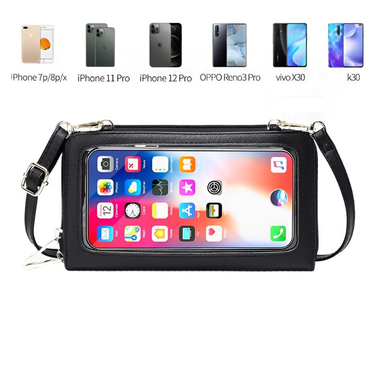 Celia | RFID-blockierender Touchscreen Crossbody Reisepasshalter Reisegeldbörse