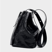 Noah | Echte Leder Geplooide Emmer Crossbody Messenger Tasche