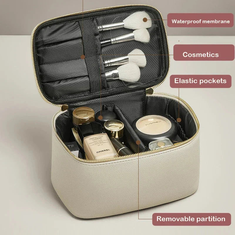 Dalia | Damen Deluxe Leder Reise Kosmetiktasche