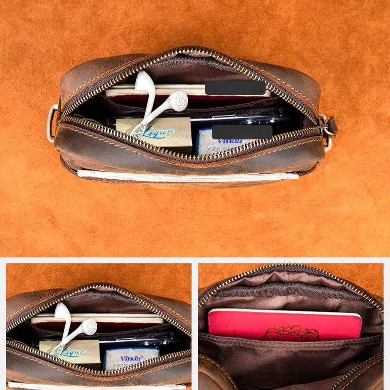 Ethan | Premium Rinderleder Leren Crossbody Sling Tasche