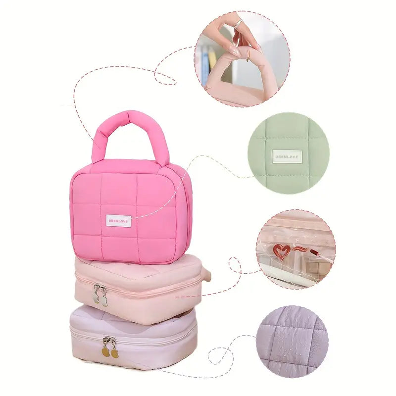 Andie | Gepolsterte, gesteppten Reise-Make-up Kosmetiktasche