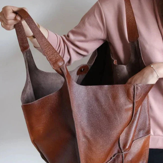 Lily | Damen Große Vegane Leder Tote Schultertasche