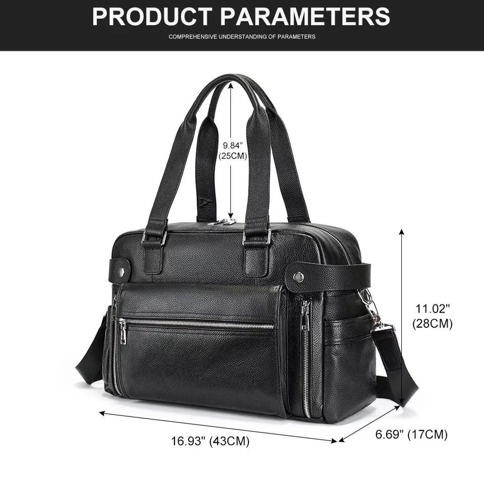 Ethan | Britischer Stil Leder Laptop- und Schultertasche