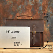 Liam | Retro Leder Crossbody Laptop Reis Messenger Handtasche