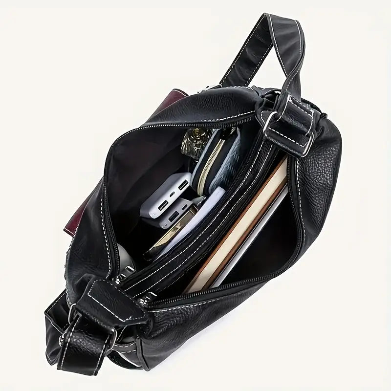 Leila | Vintage PU Leder Damen Crossbody Handtasche