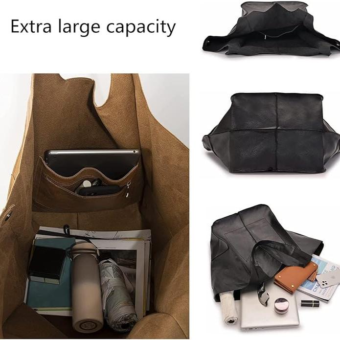 Lily | Damen Große Vegane Leder Tote Schultertasche