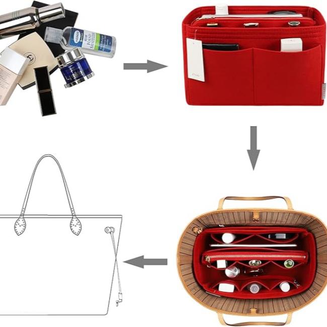 Kimber | Filz-Einsatz Kosmetik-Make-up Tasche Reise-Organizer