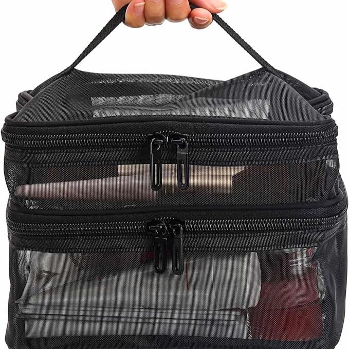 Lakelyn | Doppeltschicht große Netz-Reise-Kosmetiktasche