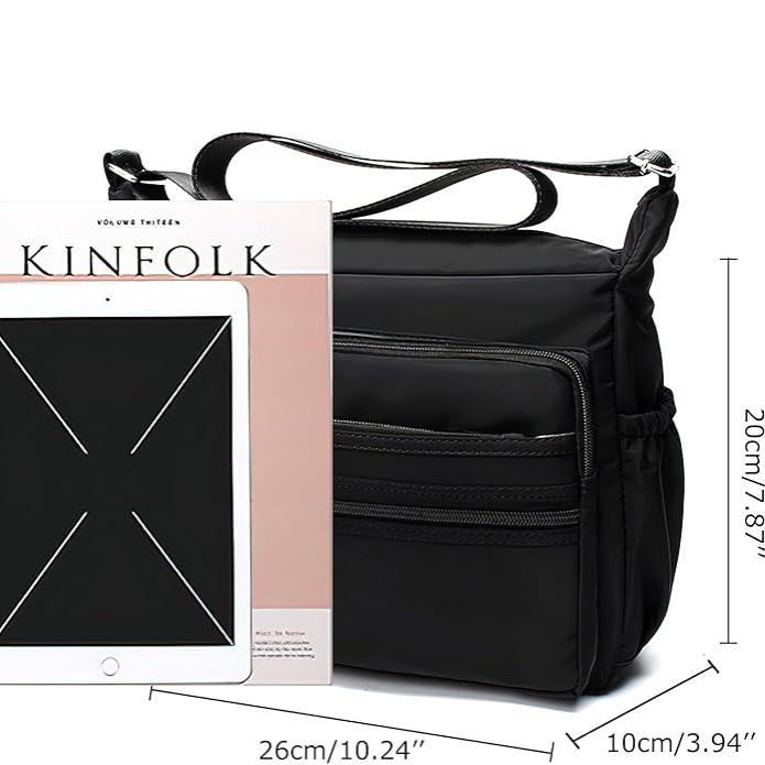 Maya | Leichter Multi-Taschen Nylon Crossbody Messenger Reisetasche