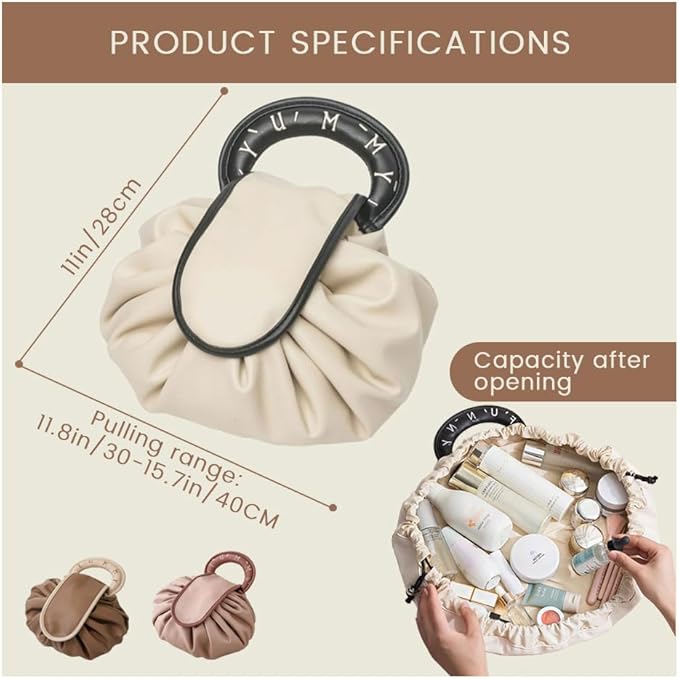 Alena | Große faltbare Kosmetiktasche mit Zugband für die Reise