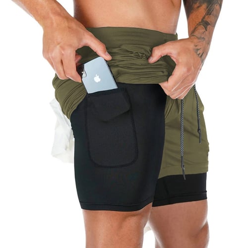  Herren -Fitness -Shorts mit Doppelschicht-3