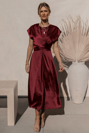 JASMIN | Satin-Cross-Over-Kleid