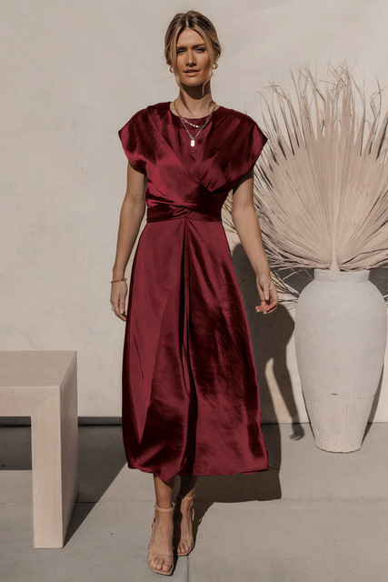 JASMIN | Satin-Cross-Over-Kleid