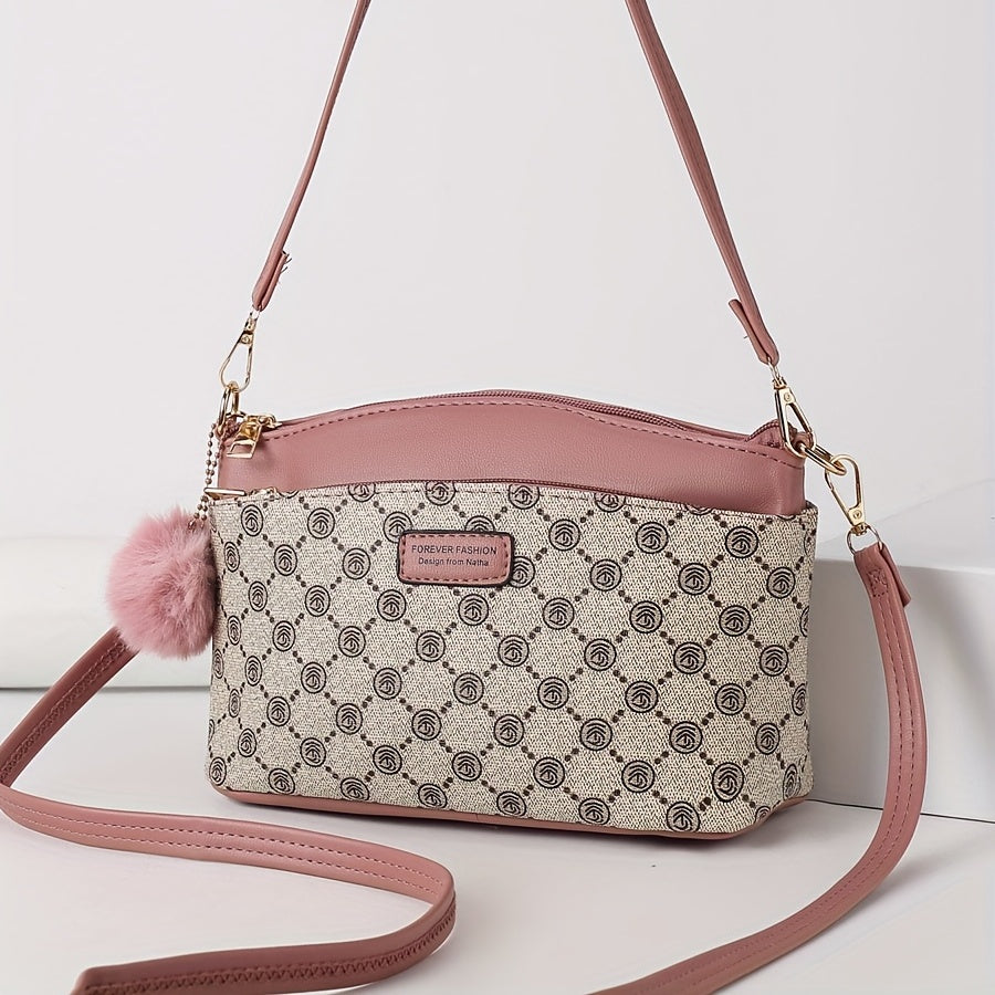 Mila | Leren Schultertasche für Damen mit Karomuster