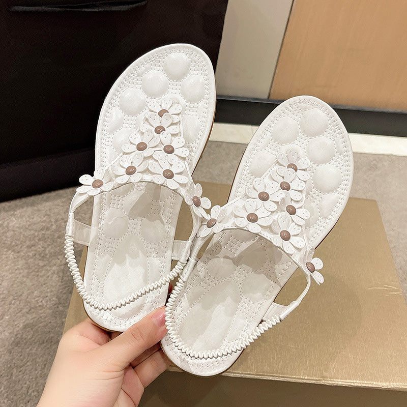 Bella | Elegante Blumen Flip Flops für Freizeit