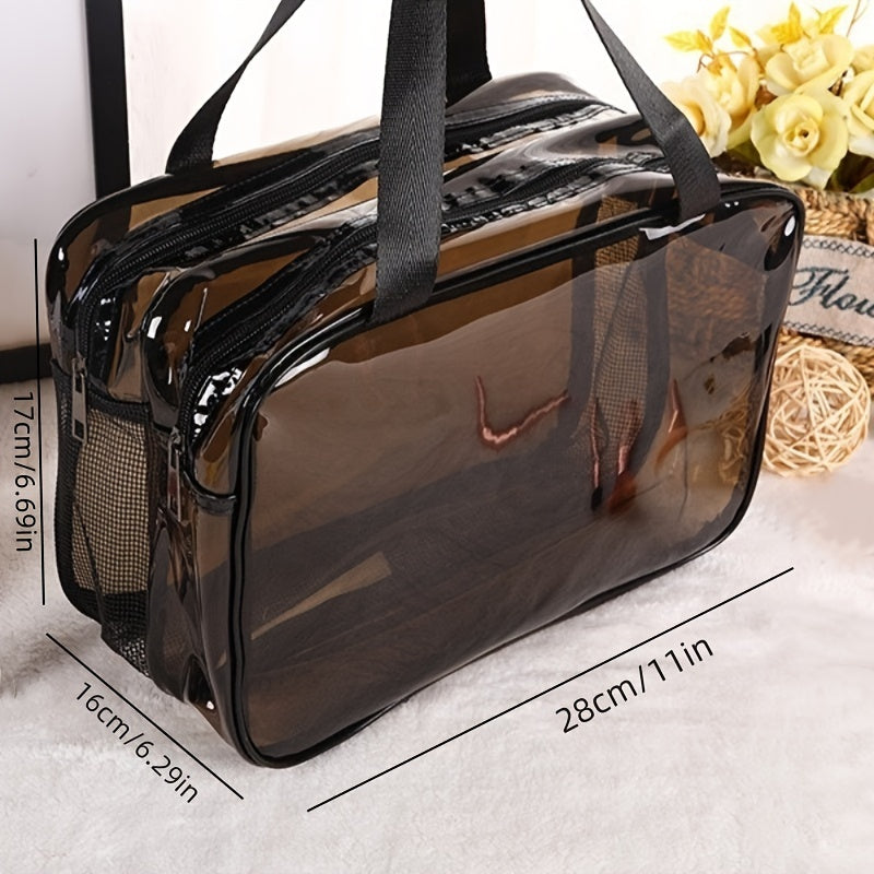 Clare | Klarer und praktischer Kosmetiktasche mit doppeltem Fach