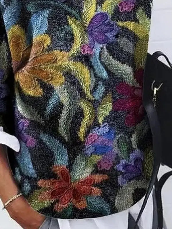 Solen | Stilvoller Damenpullover mit Blumenprint