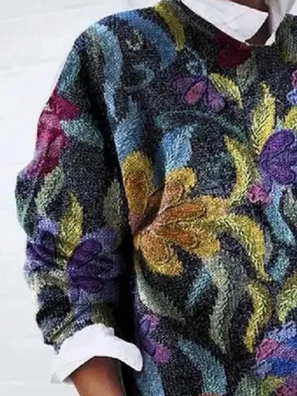 Solen | Stilvoller Damenpullover mit Blumenprint