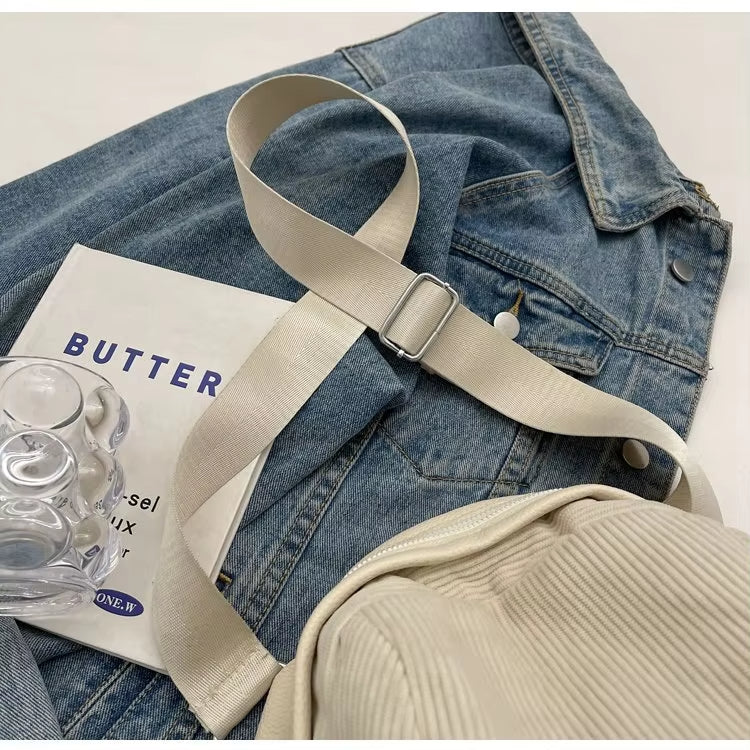 Eva | Einfache Corduroy Schultertasche