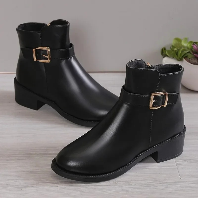 Klara | Elegante Stiefeletten mit Blockabsatz und Reißverschluss