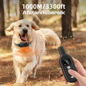 Elektrische Hundetrainingskragen mit Fernbedienung, wasserdicht, 16 einstellbare Stoßstufen, 1000 m Range, Piepton- und Vibrationsmodi-3