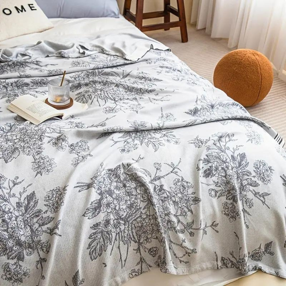 Blumenmuster Bambusfaserkühlungswurf