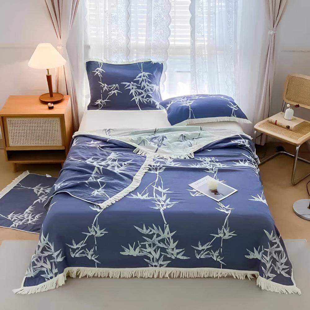 Bambus Baumwoll -Reversible Jacquard Wurf