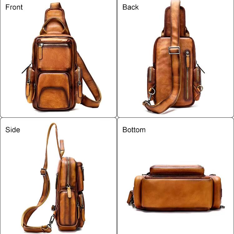 Liam | Vintage Rindsleder Leren Umhängetasche Reisetasche