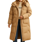 Damen Winter Mantel Elegant Warm Baumwolle mit Taschen