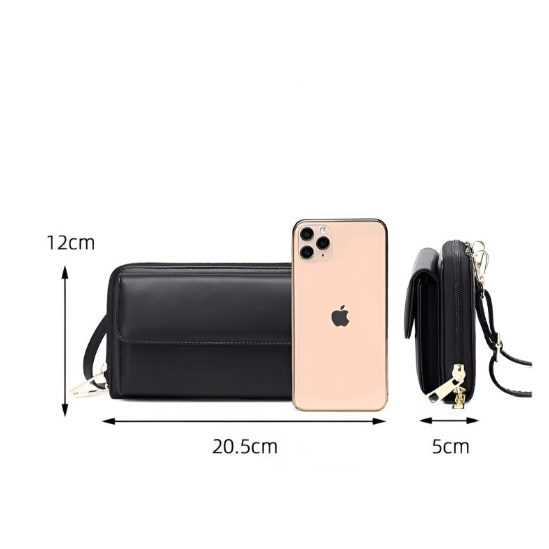 Celia | RFID-blockierender Touchscreen Crossbody Reisepasshalter Reisegeldbörse