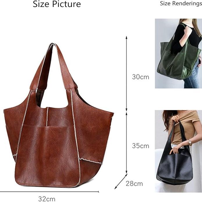 Lily | Damen Große Vegane Leder Tote Schultertasche