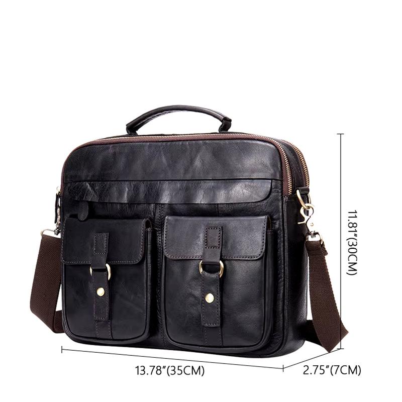 Max | Echte Leder Aktentasche Crossbody Messenger Reisehandtasche